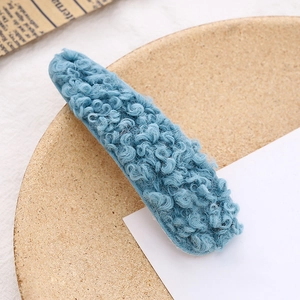 Herbst Winter Warme Sherpa Fleece Plüsch Haarklammer Bonbonfarbe Wassertropfen Design Weicher Teddy Stoff Damen Schmuck