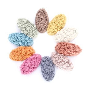 Lot de 10 pinces à cheveux ovales en peluche colorée pour l'automne et l'hiver