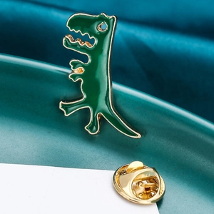 Cartoon Green Dinosaur Enamel Brooch Alloy Funny T-Rex Badge For Bags Clothes Pins Japanese Korean Fashion Cute Accessory