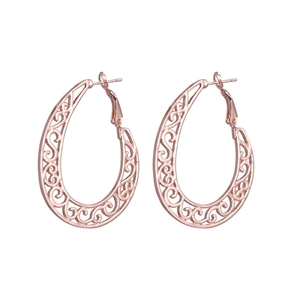 Vintage Ethnic Hollow Out Electroplated Alloy Geometric Earrings For Women Bohemian Filigree Flower Pattern Earrings Jewelry