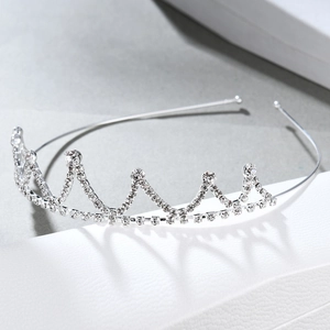 Serre-tête couronne argenté élégant avec strass en cristal pour mariages et fêtes