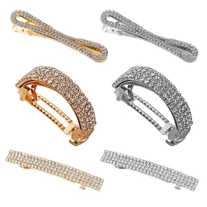 Ensemble de barrettes à cheveux élégantes avec strass en finitions dorées et argentées