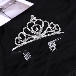 Élégant Diadème Serre-tête en Forme de Cœur en Strass Argenté pour Femmes Filles Mariage Fête Spectacle Accessoires Cheveux