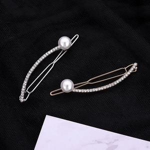 Elegant Alloy Faux Artificial Pearl Rhinestone Hair Clip Korean Style Side Clip For Women Wedding Party Luxury Hair Jewelry