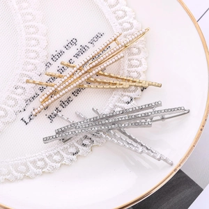 Elegante Legierung Künstliche Perle Strass Haarklammern Geometrische Wellen Haarnadeln Für Damen Tägliche Party Kopfschmuck Schmuck Zubehör