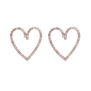 Elegant 925 silver heart shaped earrings with sparkling pavé zircons in gold plating