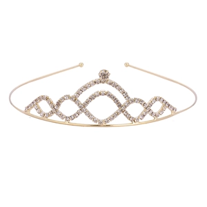 Élégant diadème doré avec strass scintillants et motif géométrique en losanges
