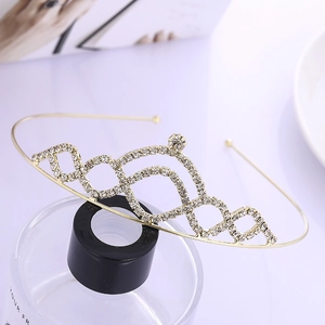 Serre-tête couronne doré avec strass étincelants pour mariée ou accessoire de coiffure fille