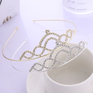 Serre-tête Couronne en Strass Doux pour Mariage Mariée Fête Enfants Filles Princesse Alliage Or Argent Accessoires Cheveux