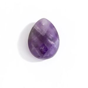 Teardrop amethyst stone pendant with faceted cut for DIY necklace jewelry making