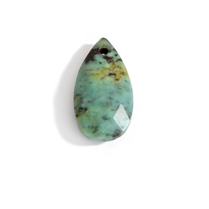Faceted teardrop natural stone perfume bottle pendant in green African turquoise style