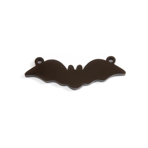 Polished black bat pendant for Halloween DIY jewelry accessories and keychain charms