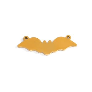 Golden stainless steel bat pendant with dual holes for DIY Halloween jewelry making