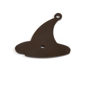 Brown acrylic witch hat pendant for Halloween DIY accessories with center cutout