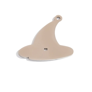 Polished champagne gold witch hat pendant charm for DIY jewelry making and necklaces