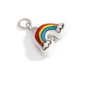 Ciondolo nuvola arcobaleno in lega di acciaio inossidabile con smalto colorato per gioielli