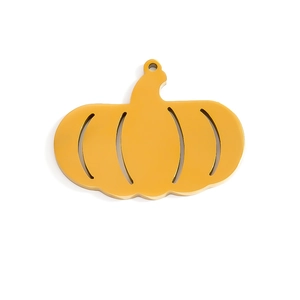 Polished gold stainless steel pumpkin pendant detail for Halloween DIY necklaces