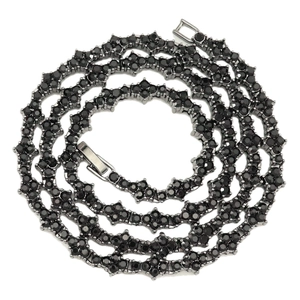 Luxury Alloy Black Zirconia Tennis Chain Necklace For Men Women Hip Hop Cross Flower Punk Style Statement Jewelry Accessory