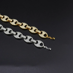 Détail des bracelets grains de café 12mm sertis de diamants en finitions or et argent