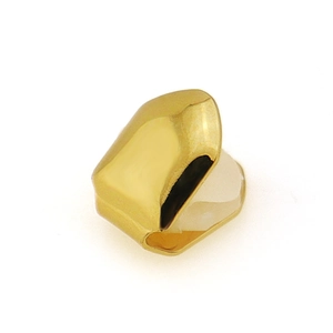 Hip Hop Single Tooth Grillz Copper Gold Plated Dental Grills For Teeth Fashion Body Jewelry For Men Women Party Punk Teeth Cap