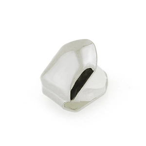 Polished silver single tooth grillz with a smooth mirror finish for hip hop style