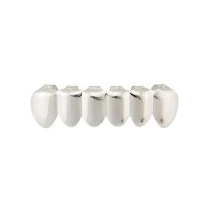 Polished silver bottom teeth grillz with six tooth design for hiphop style accessory