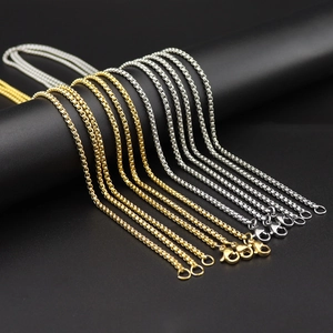 Collier Chaîne Box en Acier Inoxydable Acier Titane Style Hip Hop Bijoux Minimalistes Pour Hommes Femmes Unisexe Accessoire