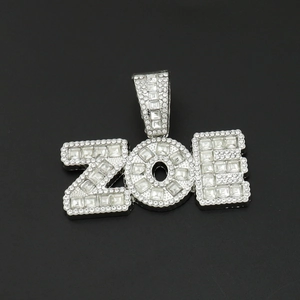 Collier pendentif ZOE style hip hop avec diamants brillants et grosse chaîne cubaine