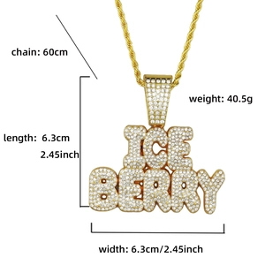 Détails du pendentif ICEBERRY 12mm avec dimensions indiquées sur une chaîne torsadée