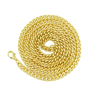 Chaîne à maillons cubains 5mm plaquée or 18 carats avec finition polie et fermoir homard