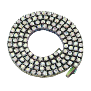 Rainbow tennis chain with colorful round rhinestones and safe clasp for men and women