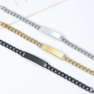 Minimalistische roestvrijstalen ID-schakelarmbanden in zilver, goud en zwart