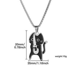 Detailansicht der Cartoon-Katzenkette mit Maßen 20x35mm und 10g Gewicht Spezifikationen