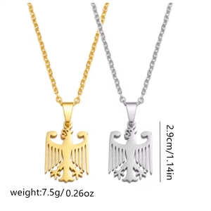 Détail du pendentif de l'aigle fédéral allemand en or et argent avec les dimensions