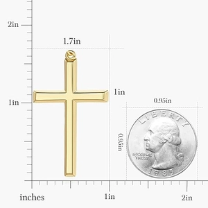 Collana con ciondolo a croce in acciaio inossidabile con guida alle taglie e riferimento