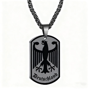 Edelstahl Bundesadler Erkennungsmarke Anhänger Halskette Herren Gothic Deutschland Buchstabe Gravierte Halsketten Schmuck Geschenk