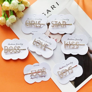 Fermaglio per Capelli con Lettere in Strass per Donna Oro Argento Lega Alfabeto STAR LOVE KISS BOSS BOYS GIRLS SEXY Accessori per Capelli