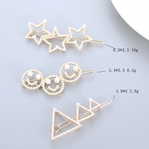 Vue détaillée du lot de barrettes en perles avec dimensions et poids précis en grammes