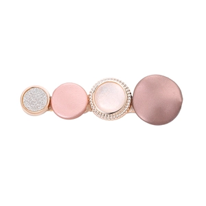 Barrette à cheveux mate rose et champagne avec détails pailletés pour femmes