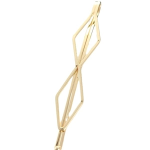 Barrette géométrique dorée minimaliste avec double découpe en losange pour femme