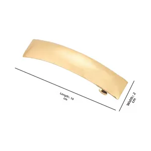 Minimalist rectangular gold matte metal hair clip 10cm x 2cm with spring buckle design