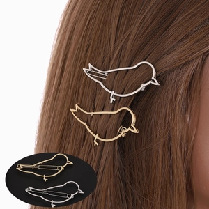 Minimalistische Legierung Hohl Vogel Haarklammer Metall Seitenhaarnadel Elegante Gold Silber Vogelform Kopfschmuck Für Damen Alltag Haarschmuck