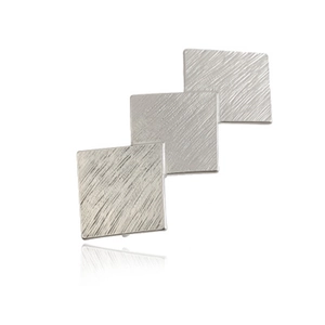 Lot de 9 barrettes à cheveux en métal argenté avec design triple carré brossé