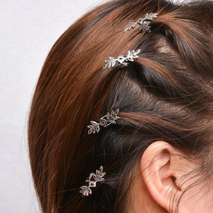 Elegant Alloy Leaf Snowflake Hair Clips Gold Silver Side Clips For Women Hair Accessories Wedding Party Decoration