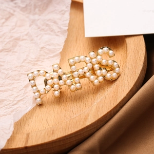 Pince à Cheveux Française Lettres Paris Künstliche Perles Élégante Barrette en Alliage Or Accessoires de Coiffure Femme Pour Fête