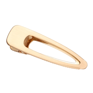 Barrette à cheveux élégante en métal doré évidé en forme de goutte avec fini mat chic