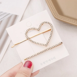Luxus Gold Herz Haarklammern Set Elegante Legierung Metall Herz Haarnadeln Koreanischer Stil Mode Haarschmuck Für Damen