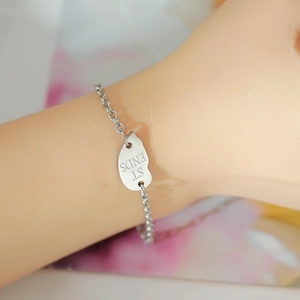 Bracelet chaîne en argent avec pendentif cœur BEST FRIENDS pour femmes et couples
