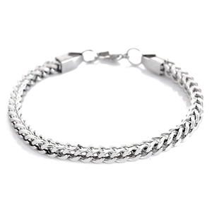 Minimalist Stainless Steel Wheat Chain Bracelet Silver Spiga Link Chain With Lobster Clasp For Men Women Trendy Punk Jewelry