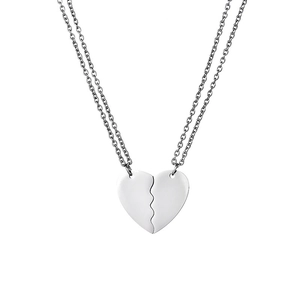 Stainless Steel Heart Puzzle Pendant Matching Split Heart Necklaces For Boyfriend Girlfriend Couples Jewelry Valentine Gift